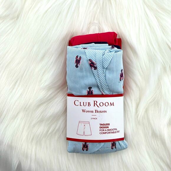 Club Room Men's Woven Boxers Tagless - Lobsters/Red - Large - NWT - Picture 2 of 6